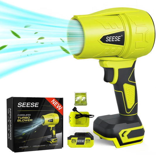 SEESE 1000G High‑Thrust Cordless Turbo Jet Blower, Pure Copper Motor, Multi‑Use for Car Drying, Leaf & Snow Removal, Home & Garden