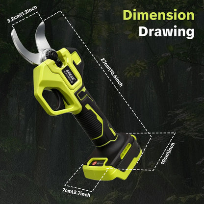 SEESE Cordless Electric Pruning Shears, 1.25‑Inch Cutting Diameter Brushless Power Pruner with Dual 21V Batteries for Tree & Flower Trimming