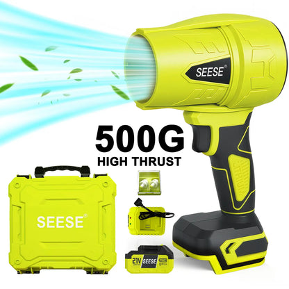 SEESE 1000G High‑Thrust Cordless Turbo Jet Blower, Pure Copper Motor, Multi‑Use for Car Drying, Leaf & Snow Removal, Home & Garden